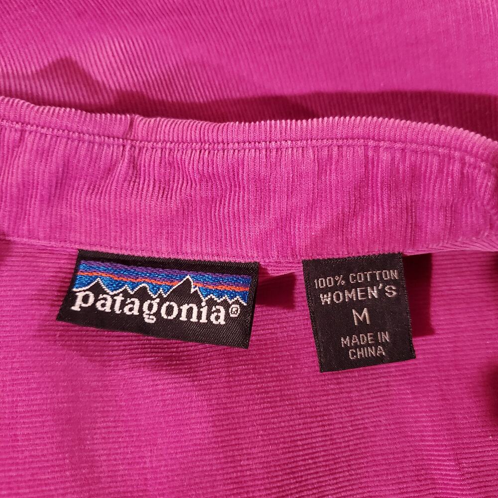 Vtg Patagonia Womens Fine Wale Corduroy Button Shirt Size M Utility Pockets Pink - Picture 8 of 10